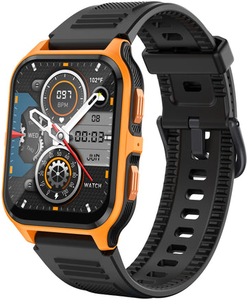 Rugged Military Smart Watch for Men Android Phones 1.83" Outdoor Running Smartwatch with Answer/Make Call 100 Sport Modes Fitness Tracker